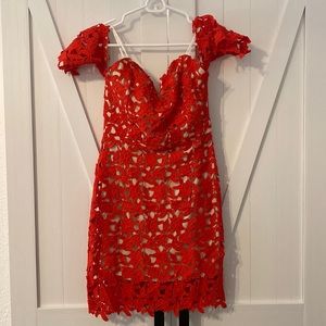 Never before worn off shoulder lace dress